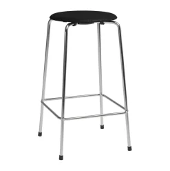 Bar Stools^Fritz Hansen High Dot counter stool 4 legs, Black ash-chrome BlackSilver-coloured