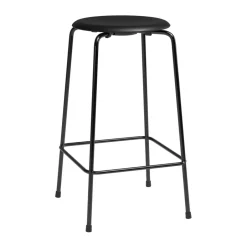 Bar Stools^Fritz Hansen High Dot counter stool 4 legs, Intense leather - steel Black