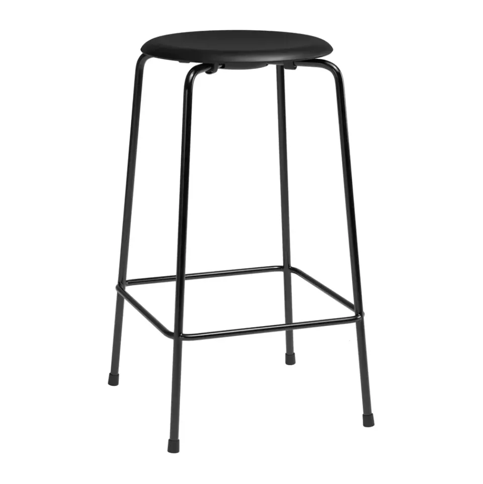 Bar Stools^Fritz Hansen High Dot counter stool 4 legs, Intense leather - steel Black