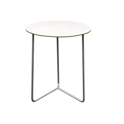 Table For Outdoor Use^Grythyttan Stålmöbler High Tech table, -hot-dip galvanized stand, Ø60 cm White