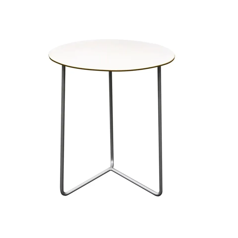 Table For Outdoor Use^Grythyttan Stålmöbler High Tech table, -hot-dip galvanized stand, Ø60 cm White
