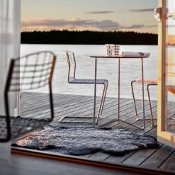 Table For Outdoor Use^Grythyttan Stålmöbler High Tech table, -hot-dip galvanized stand, Ø60 cm White