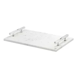 Discount Hilke Collection tray 40.5x25.5 cm, marble-nickle plated brass White