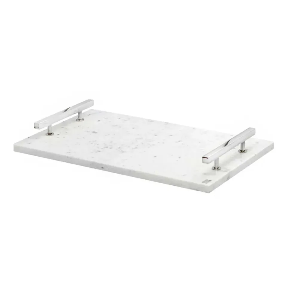 Discount Hilke Collection tray 40.5x25.5 cm, marble-nickle plated brass White