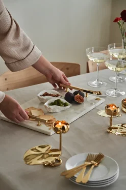 Trays^Hilke Collection tray 40.5x25.5 cm, marble-solid brass White