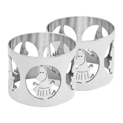 Napkin Rings & Holders^Hilke Collection Hilke X Moomin napkin rings Moominmamma 2-pack, Nickel-plated brass Silver-coloured