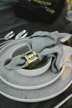 Napkin Rings & Holders^Hilke Collection Hilke X Moomin napkin rings Moominpappa 2-pack, Nickel-plated brass Gold-coloured