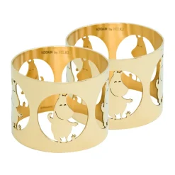 Clearance Hilke Collection Hilke X Moomin Napkin Rings Moomintroll 2-pack, Brass Gold-coloured