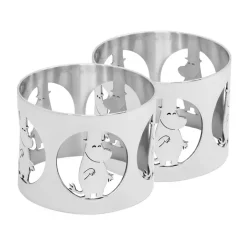 New Hilke Collection Hilke X Moomin napkin rings Moominpappa 2-pack, Brass Silver-coloured
