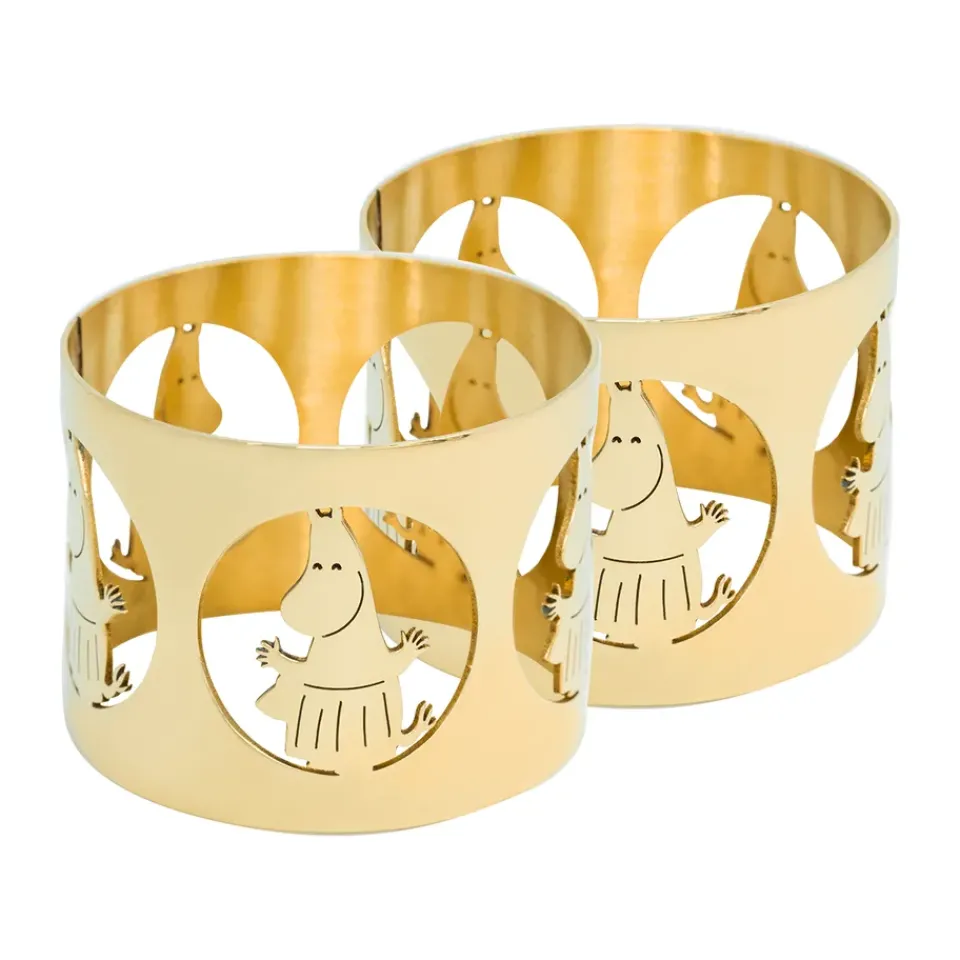 Hot Hilke Collection Hilke X Moomin napkin rings Moominmamma 2-pack, Brass Gold-coloured