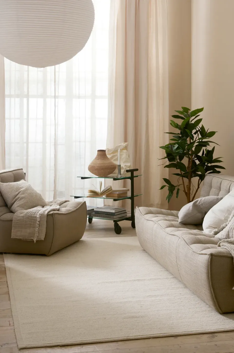 Hot Himla wool rug natural, 140x200 cm BeigeWhite