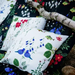 Fabric By The Metre^Arvidssons Textil Himlajorden fabric, black BlueGreenRedBlack