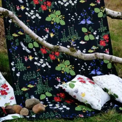 Fabric By The Metre^Arvidssons Textil Himlajorden fabric, black BlueGreenRedBlack