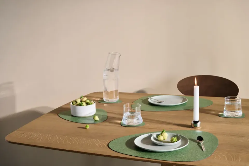 Clearance LIND DNA Hippo placemat curve M, Forest Green