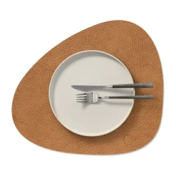 Placemats^LIND DNA Hippo placemat curve M, Natural Brown