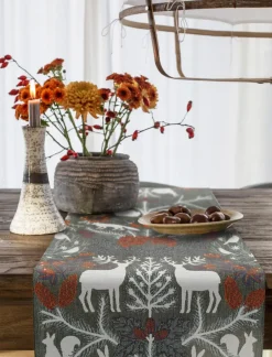 Table Runners^Ekelund Linneväveri Hjortnäs table runner 35x120 cm, Grey