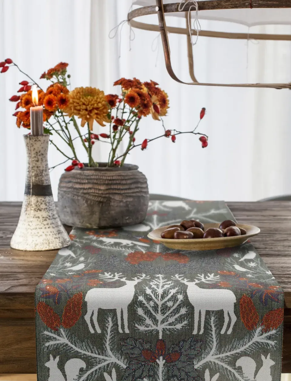 Table Runners^Ekelund Linneväveri Hjortnäs table runner 35x120 cm, Grey
