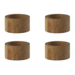 Napkin Rings & Holders^Scandi Living Hollow napkin ring Ø5 cm 4-pack, Acacia Brown