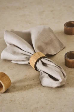 Napkin Rings & Holders^Scandi Living Hollow napkin ring Ø5 cm 4-pack, Acacia Brown