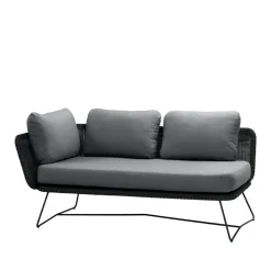 Garden Sofas & Garden Benches|Outdoor Lounge Furniture^Cane-line Horizon modular sofa, Natté , right, black frame Grey