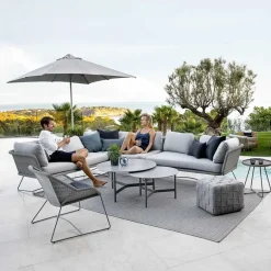 Garden Sofas & Garden Benches|Outdoor Lounge Furniture^Cane-line Horizon modular sofa, Natté , right, black frame Grey