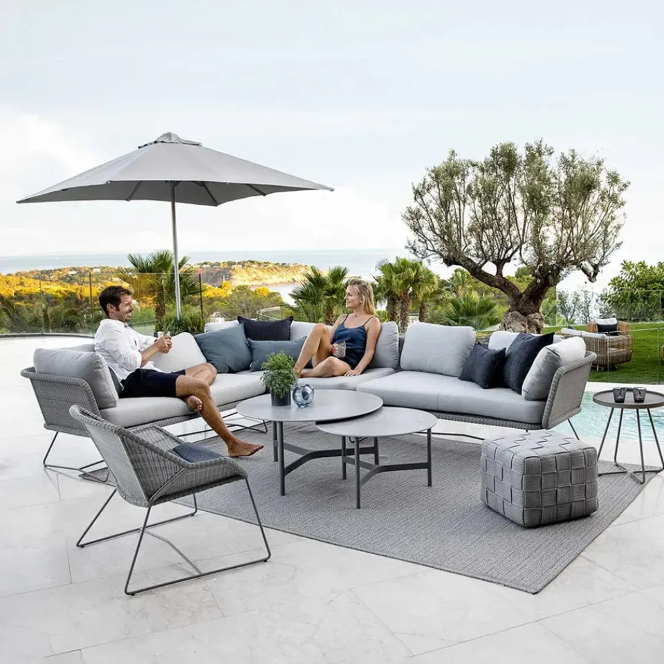Garden Sofas & Garden Benches|Outdoor Lounge Furniture^Cane-line Horizon modular sofa, Natté light , left Grey