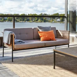 Clearance Skargaarden Häringe sofa, Sunbrella Natté Nature -teak-black Grey