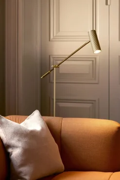 Floor Lamps^Globen Lighting Hubble Read floor lamp, Brushed brass Gold-coloured
