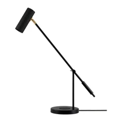 New Globen Lighting Hubble Read table lamp with wireless charging, Black
