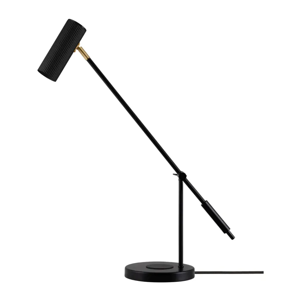 New Globen Lighting Hubble Read table lamp with wireless charging, Black