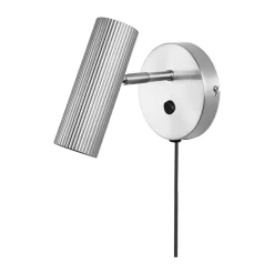 Clearance Globen Lighting Hubble wall lamp, Brushed steel Silver-coloured