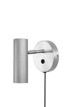 Clearance Globen Lighting Hubble wall lamp, Brushed steel Silver-coloured
