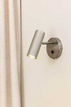 Clearance Globen Lighting Hubble wall lamp, Brushed steel Silver-coloured