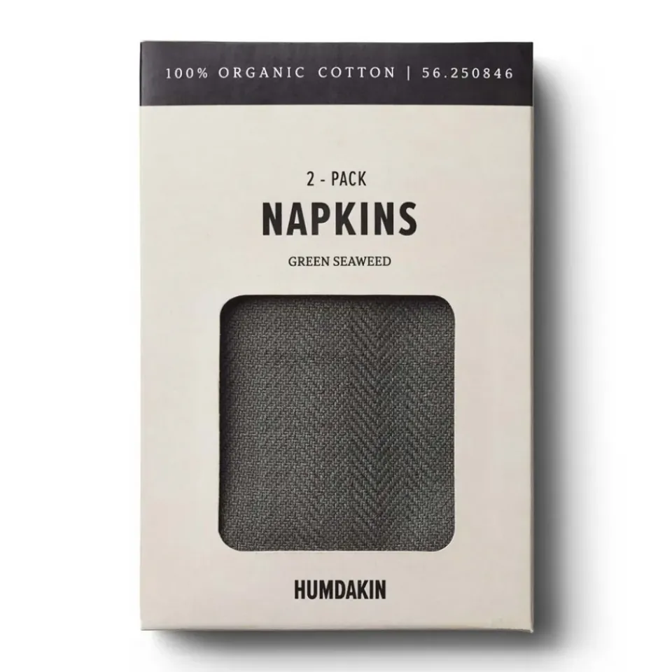 Linen & Cotton Napkins^Humdakin fabric napkin 40x40 cm 2-pack, seaweed Green