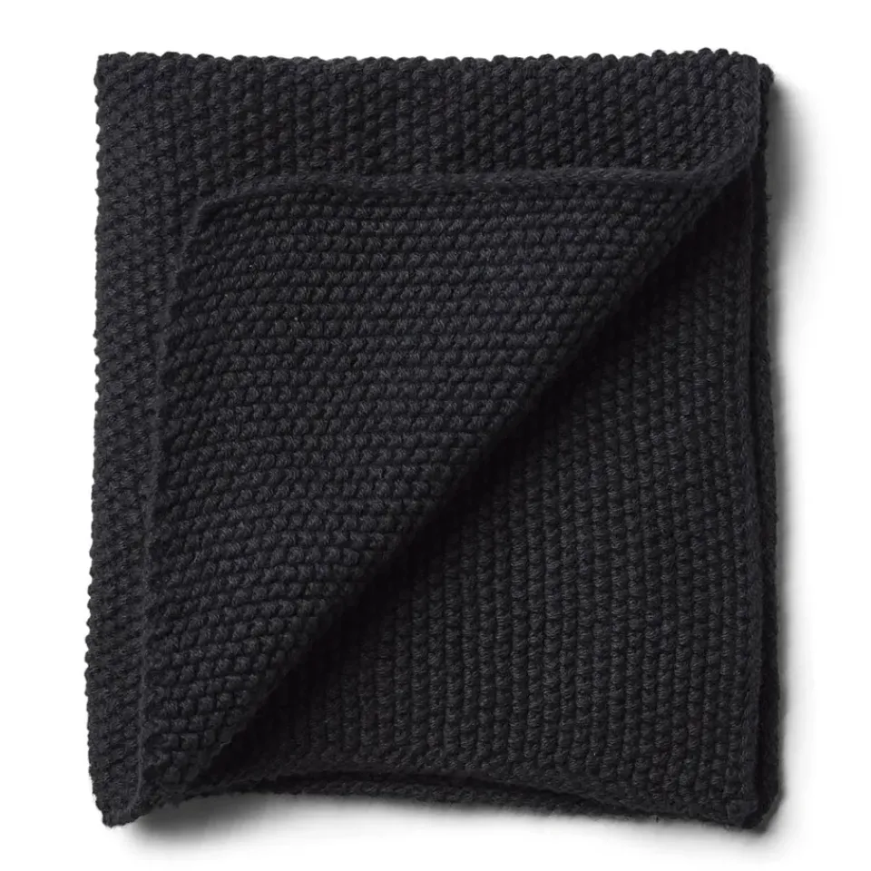 Humdakin Knitted dishcloth 28x28 cm, Coal Black