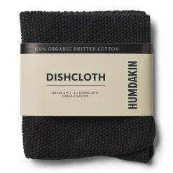 Humdakin Knitted dishcloth 28x28 cm, Coal Black