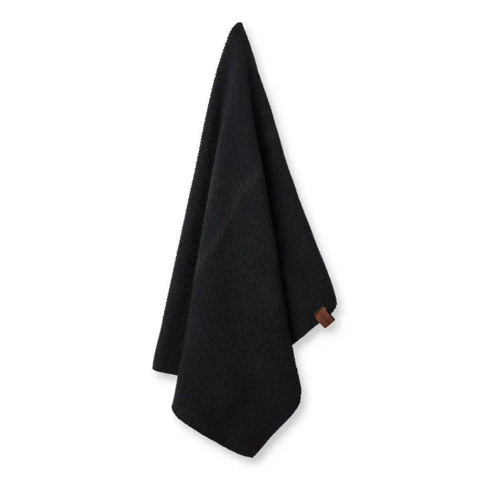 Outlet Humdakin Knitted kitchen towel 45x70 cm, Coal Black