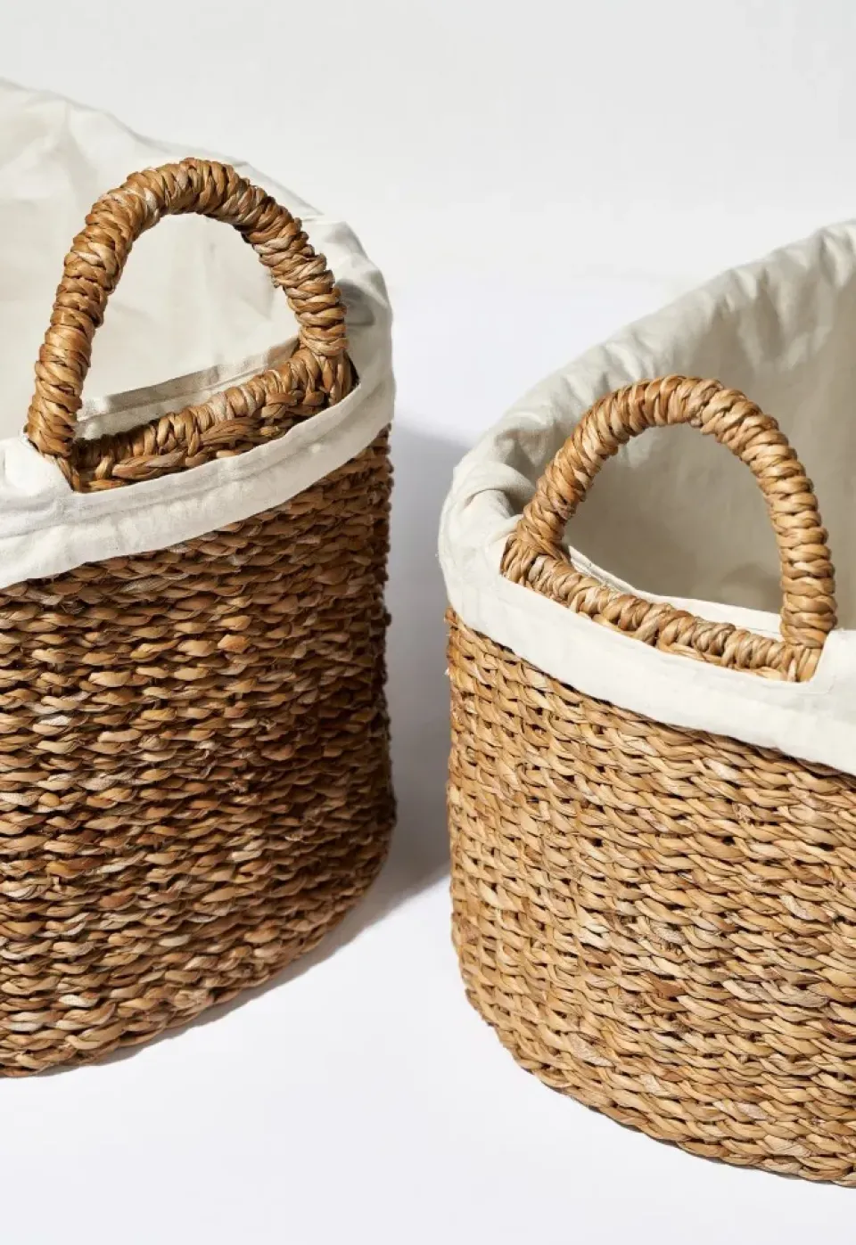 Laundry Baskets^Humdakin laundry basket low 2 parts, Braided Beige