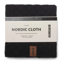 Sale Humdakin Nordic dishcloth 28x28 cm 2-pack, Coal Black