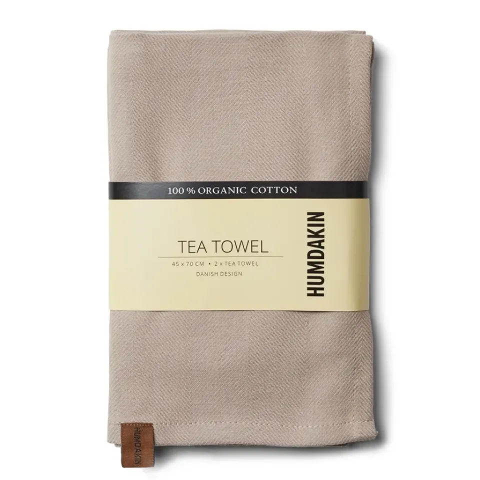 Outlet Humdakin Organic kitchen towel 45x70 cm 2-pack, Light stone Beige