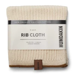 Outlet Humdakin ribbed dishcloth 28x28 cm 2-pack, Shell-sunset BeigeBrown