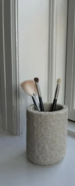 Humdakin Sandstone toothbrush cup 10 cm, Natural Beige