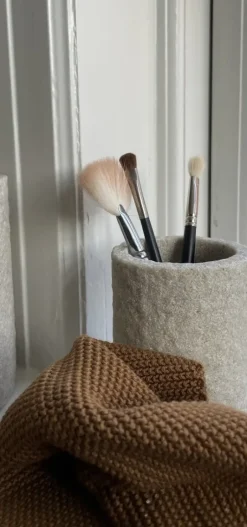 Humdakin Sandstone toothbrush cup 10 cm, Natural Beige