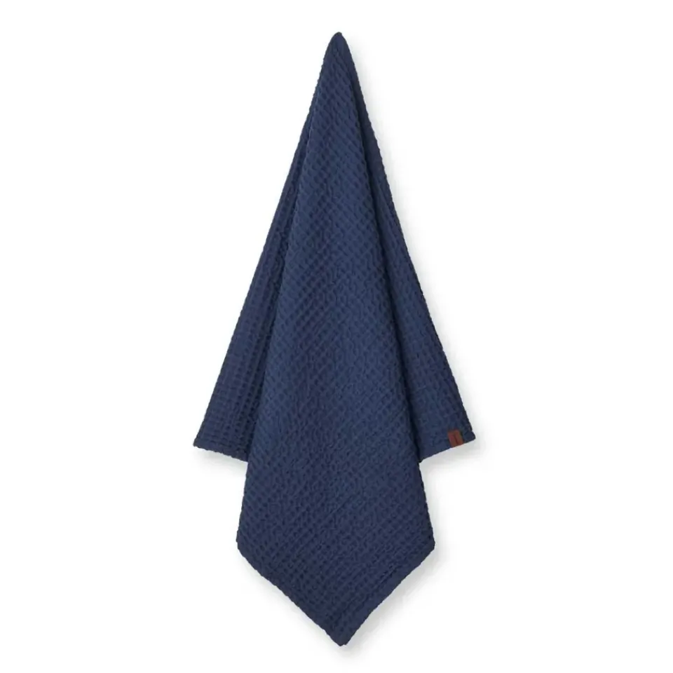 Outlet Humdakin Waffle bath towel 70x135 cm, Sea Blue