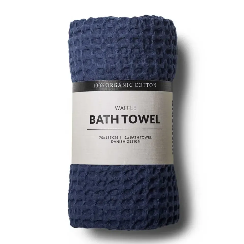 Outlet Humdakin Waffle bath towel 70x135 cm, Sea Blue