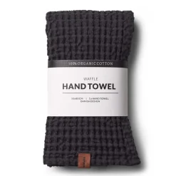 Clearance Humdakin Waffle towel 55x80 cm, Coal Black