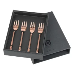 New Broste Copenhagen Hune cake fork 4-pack, titanium espresso Brown