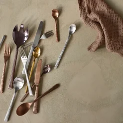 Table Cutlery^Broste Copenhagen Hune fork, copper hammered Gold-coloured