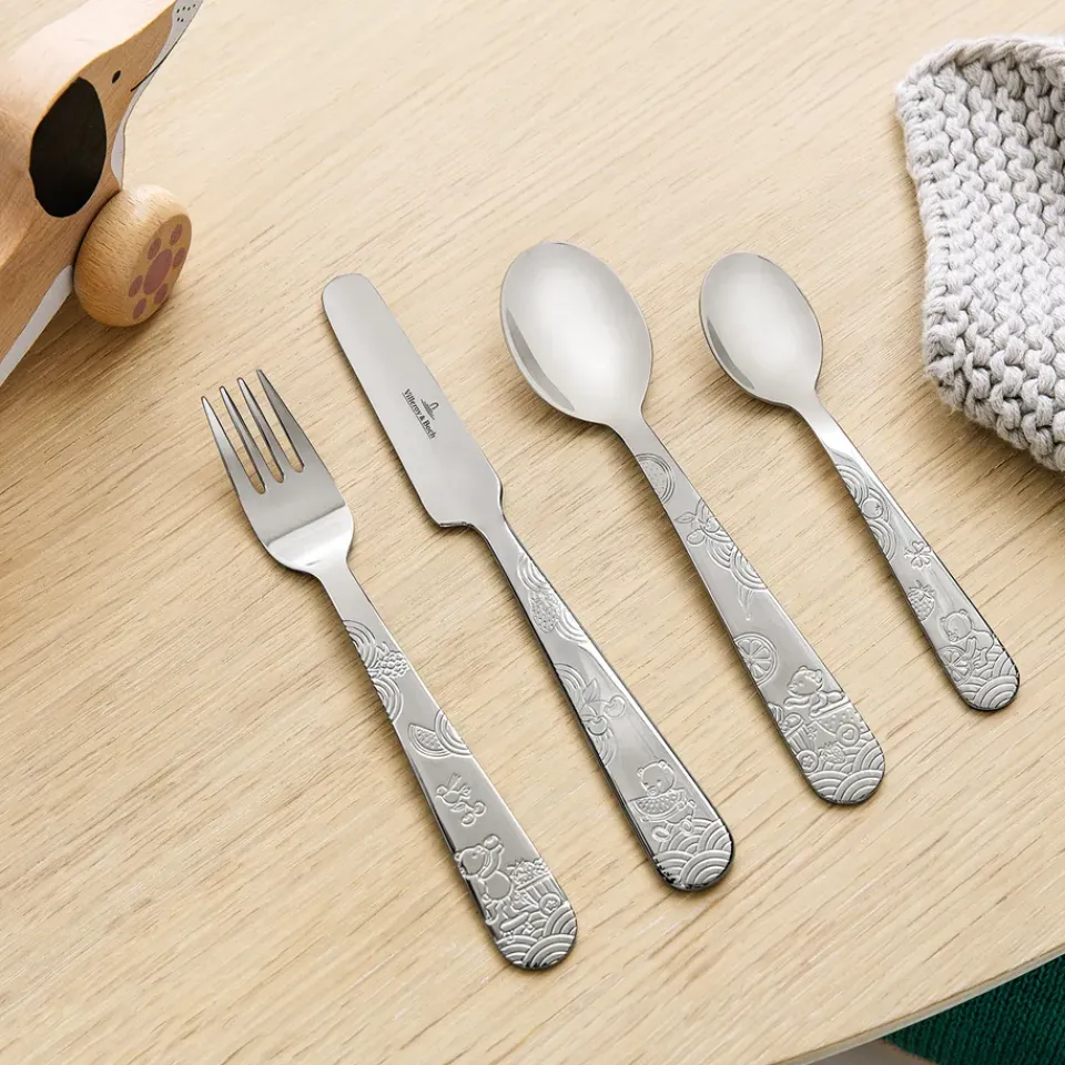 Children's Cutlery^Villeroy & Boch Hungry as a Bear children's cutlery 4 pieces, Stainless steel Silver-coloured