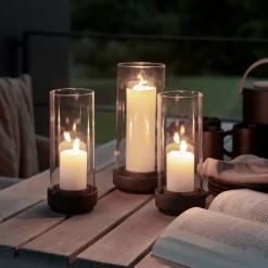 Clearance Stelton Hurricane lantern black, Large Brown